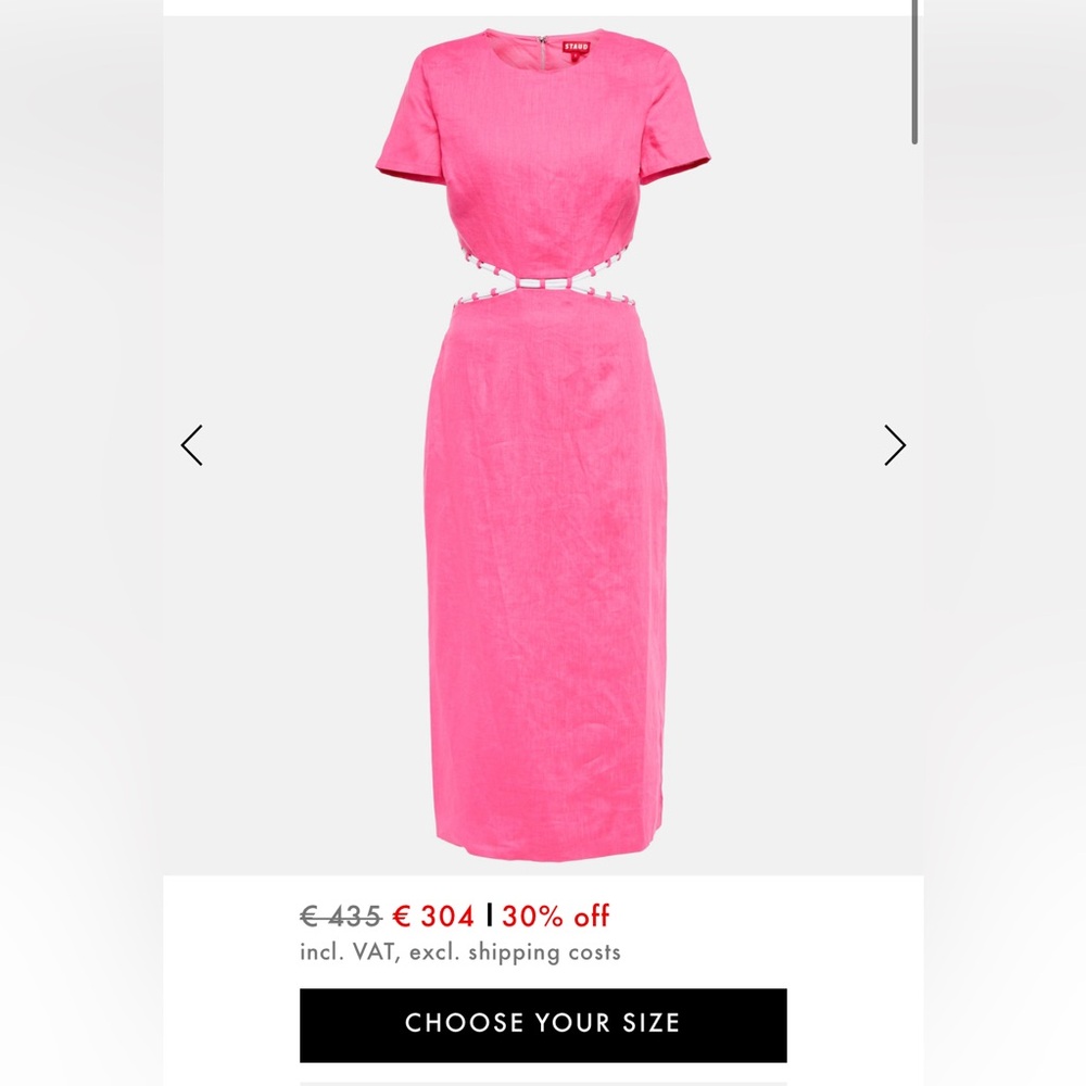 Staud Pink Cut-Out Dress